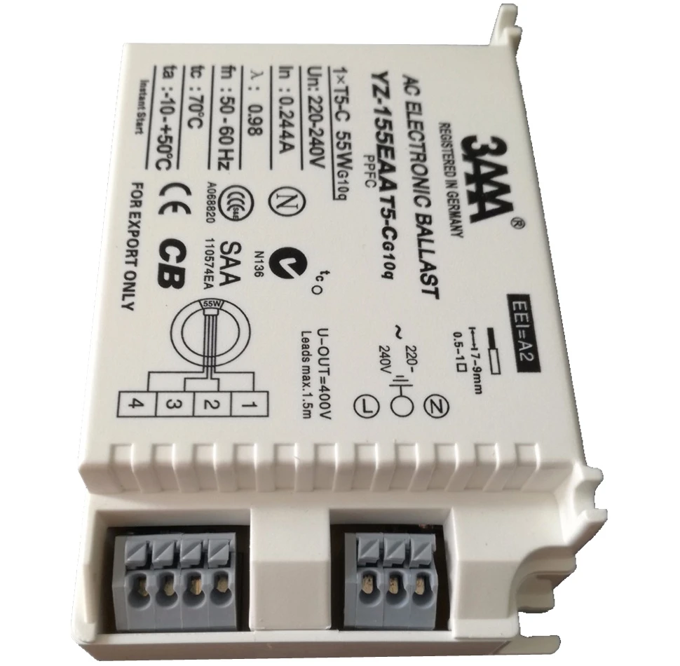 3AAA YZ140EAA YZ155EAA 40 Вт 55 T5-C электронный балласт 220V AC G10q люминесцентная лампа выпрямителя Для T5 кольцевая лампа кольцевой трубы