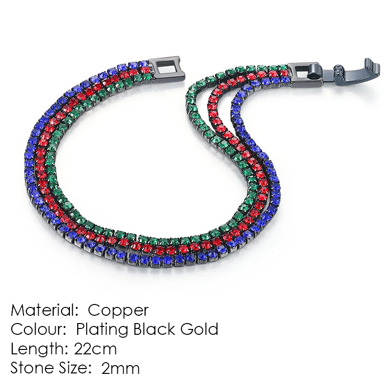 BlackGold Mix KC121 32 стиля, браслет и браслет для женщин, роскошный трендовый 5 видов и 11 цветов, Теннисный браслет с кубическим цирконием, модные ювелирные изделия, подарок H095-M - Окраска металла: BlackGold Mix KC121