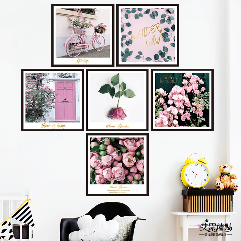 

DIY Rose Living Room Bedroom Decoration Wall Sticker Flower Modern Home Decor Poster Wall Art