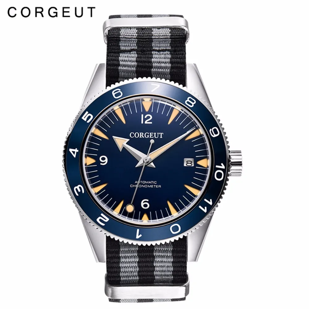 Сапфир механические керамические модные MIYOTA часы lume люксовый бренд corgeut
