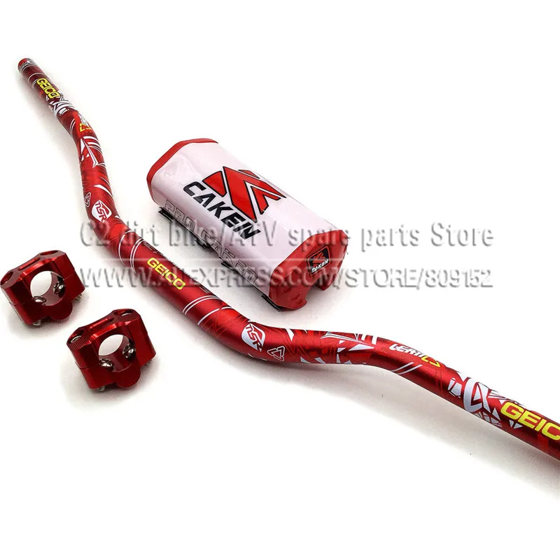 

Handlebar with Caken Handle Pads Motorcycle Bar 1-1/8" Dirt Pit Bike Motocross Scooter CNC Clamps Fit For CRF KLX Kayo YZF