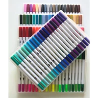 double hook line pen color marker soft head pupil watercolor pen children gift painting set student art supplies