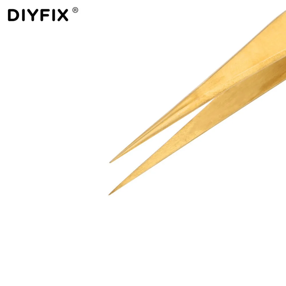 DIYFIX Пинцет для наращивания ресниц 2 шт. гальванические щипцы прямые изогнутые