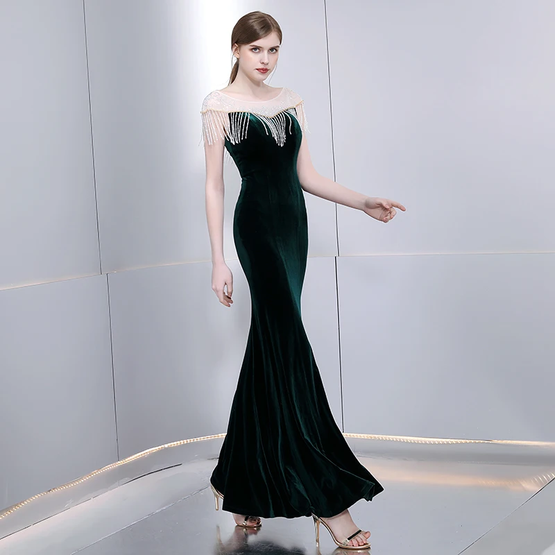 Вечернее платье длиной до пола сексуальное коктейльное с открытой спиной и