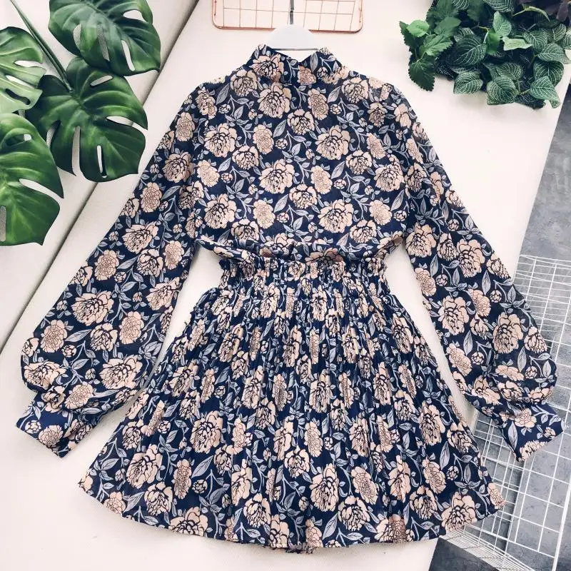 Korobov винтажная блузка с пышными рукавами и цветочным принтом + высокая резинка на