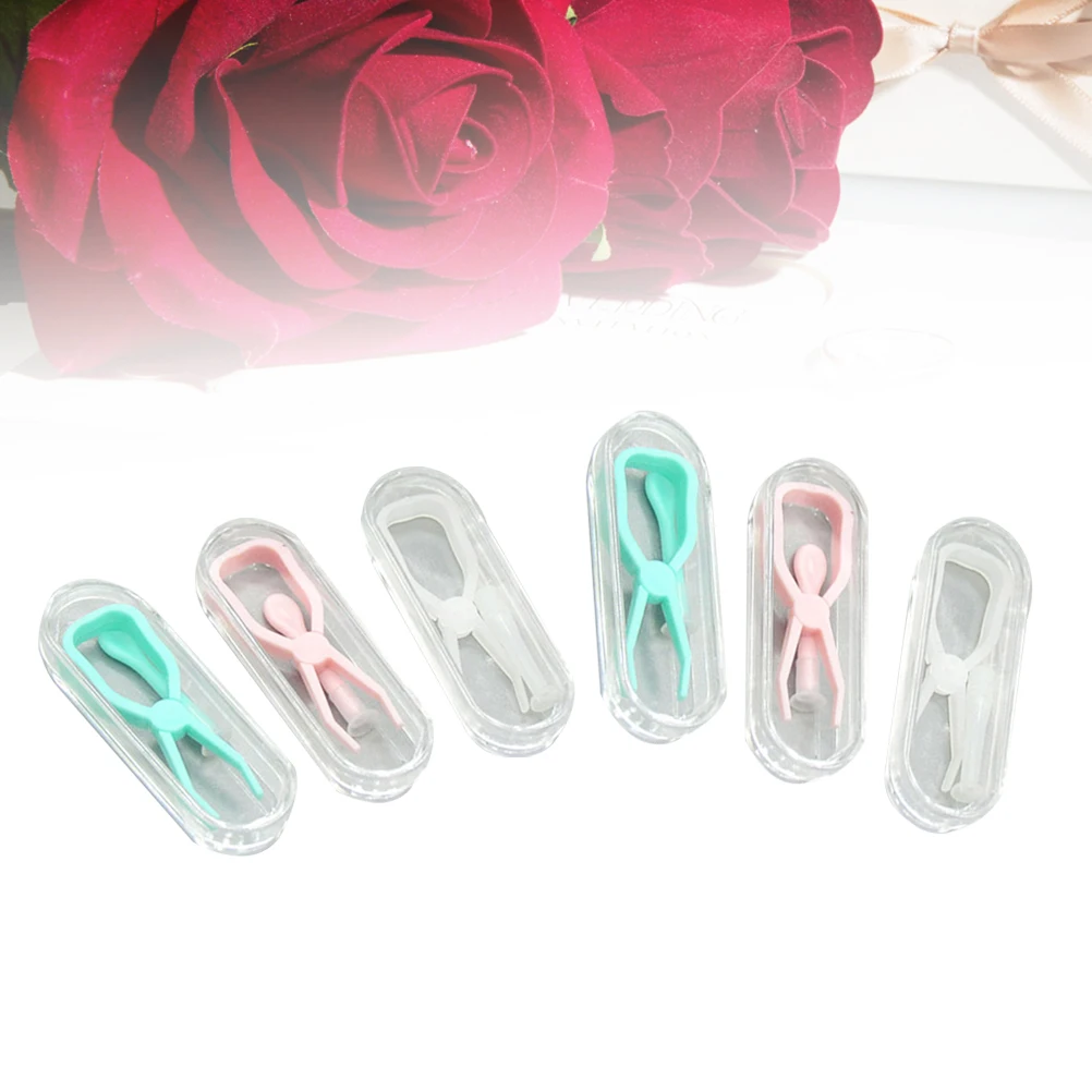 6 шт. кейс для контактных линз Пинцет очки контактные линзы всасывающая палочка