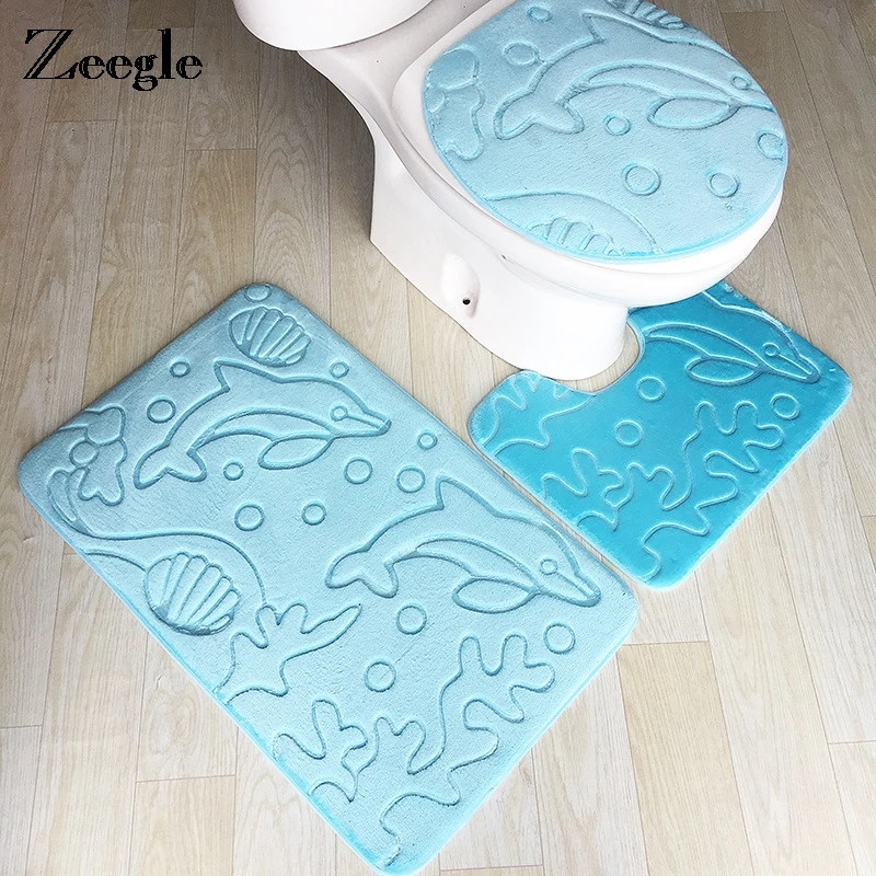 Zeegle из пены с эффектом памяти 3 шт./компл. Туалет коврики анти скольжения