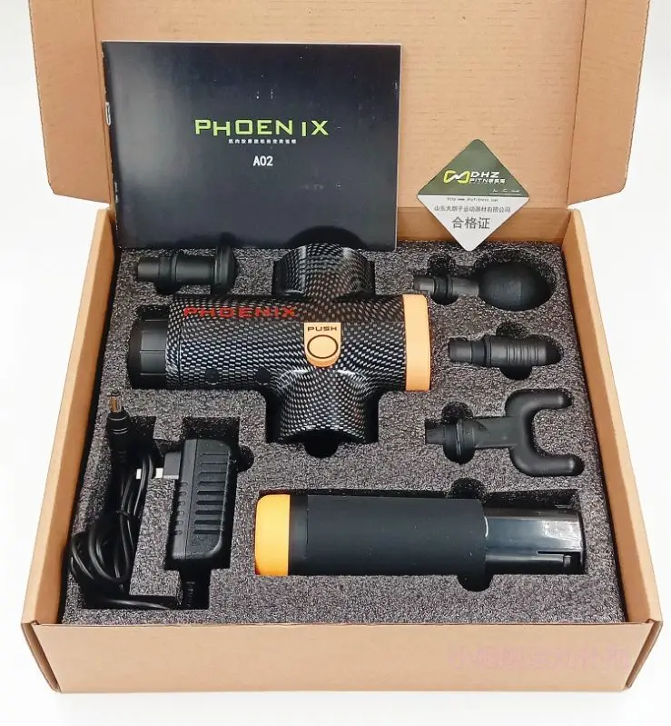 Black in Paper Box Феникс А2 пистолет для массажа Мышц Массажер для глубоких тканей терапия пистолет для тренировки боли в мышцах коррекция фигуры - Цвет: Black in Paper Box