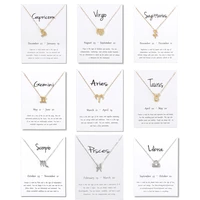 12 constellations necklace pendant aries taurus gemini cancer leo virgo libra scorpio sagittarius capricorn women birthday gift