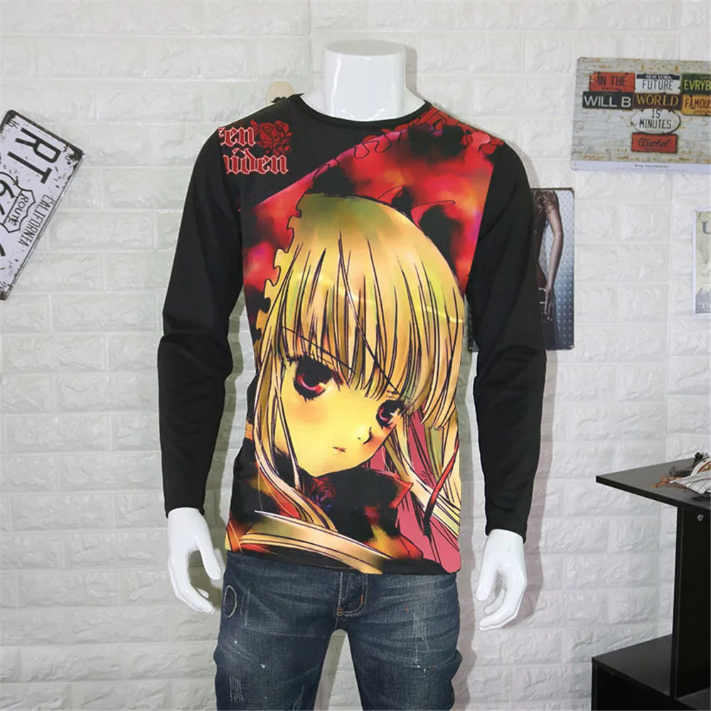 Женская летняя мужская футболка Rozen Maiden с рисунком аниме Suigintou косплей японское
