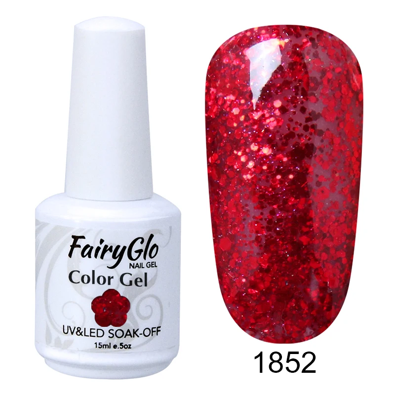G1852 FairyGlo 15 мл Гель-лак для ногтей УФ-светодиодный гель-лампа для ногтей замачиваемый полуперманентный лак для ногтей гибридная краска геллак чернила - Цвет: G1852