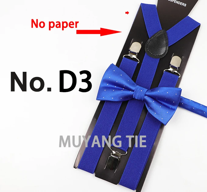 Soild Color Man Polyester Belt Bow Tie Set Woman Men's Suspenders Butterfly Clip-on Y-Back Braces Elastic Women Adjustable