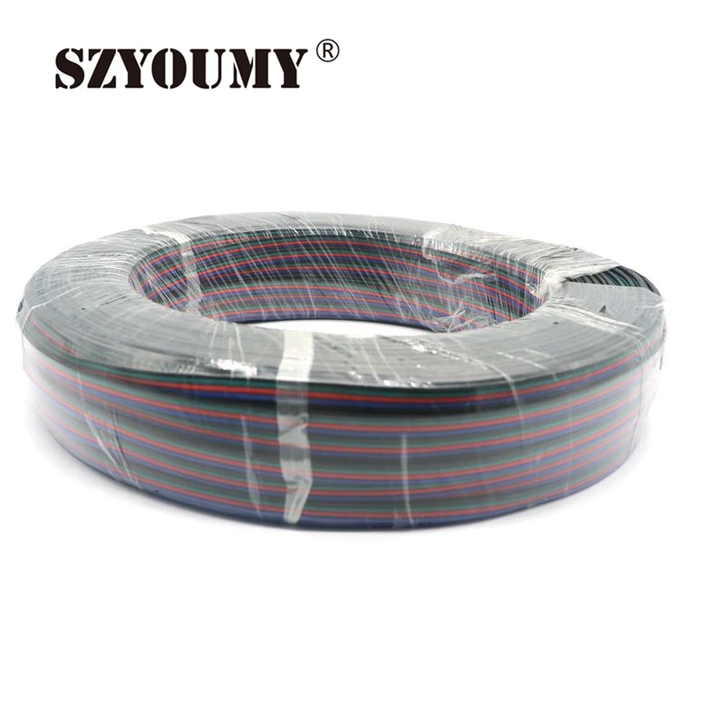 SZYOUMY 200 м 4 контактный кабель для 5050 3528 RGB Светодиодная лента модуль расширения