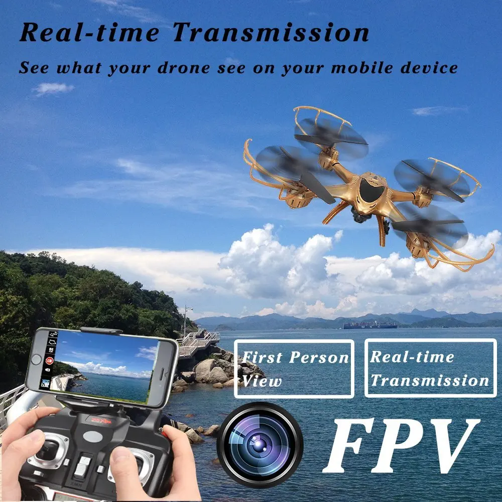Дрон с камерой MJX X401H Wi-Fi FPV 0.3MP HD Радиоуправляемый квадрокоптер удерживающий