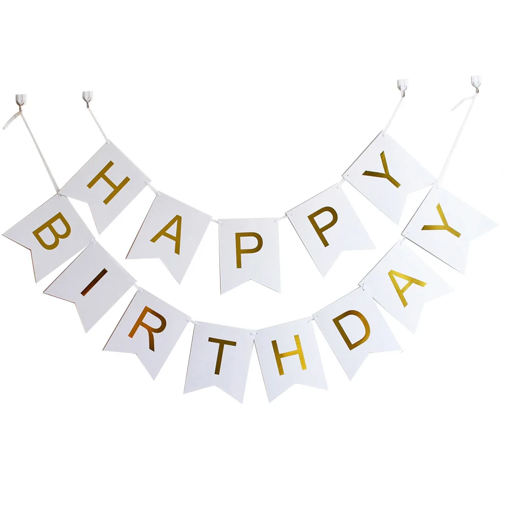 100 штук в упаковке баннер на день рождения с золотыми буквами украшения для