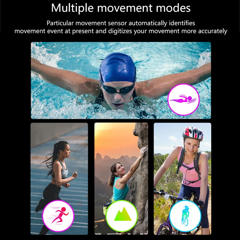 Smart Bracelet Women Activity Fitness Tracker Heart Rate Monitor Blood Pressure IP68 Waterproof Wristband Female Smartwatch | Электроника
