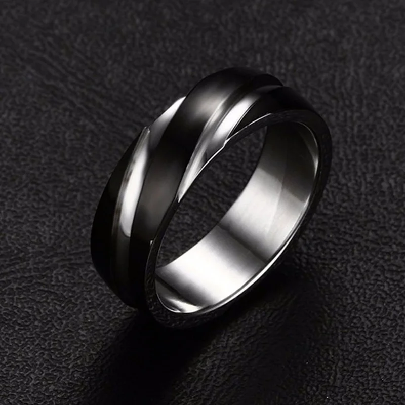 Модные titanium из нержавеющей стали для мужчин кольцо вечности Свадебные