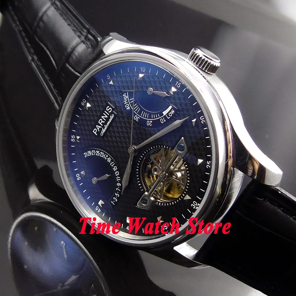 Парнис 43 мм автоматический сварочный аппарат Для мужчин часы Дата запас хода