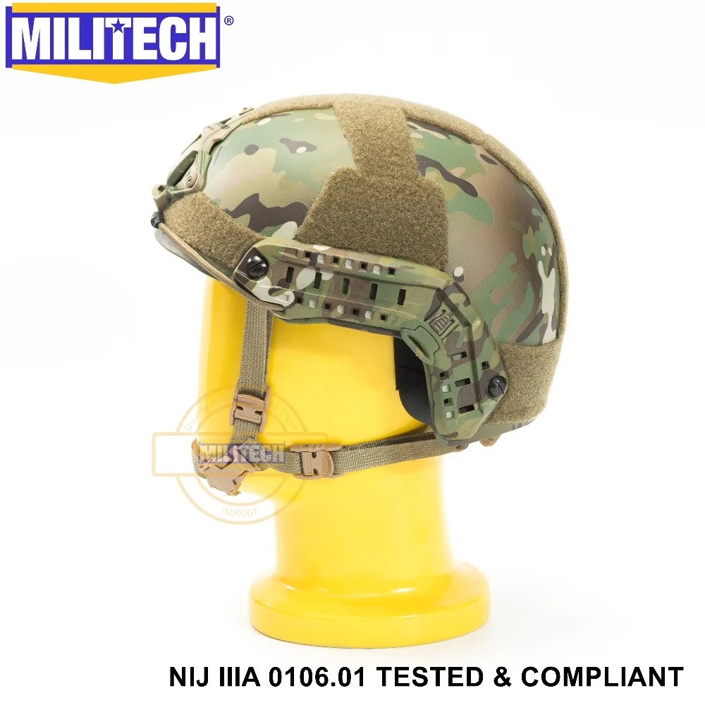 ISO Certified MILITECH MC NIJ Level IIIA 3A FAST OCC Liner High XP Cut Bulletproof Aramid Ballistic Helmet With 5 Years Warranty