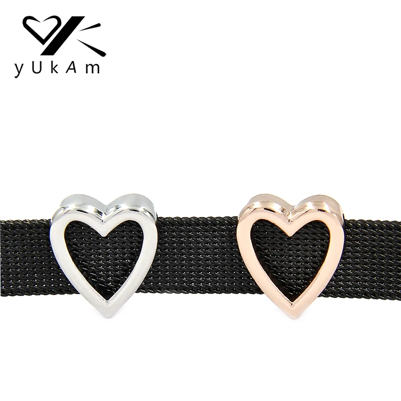 Женские сетчатые браслеты YUKAM Keeper из нержавеющей стали с полым сердечком и горкой