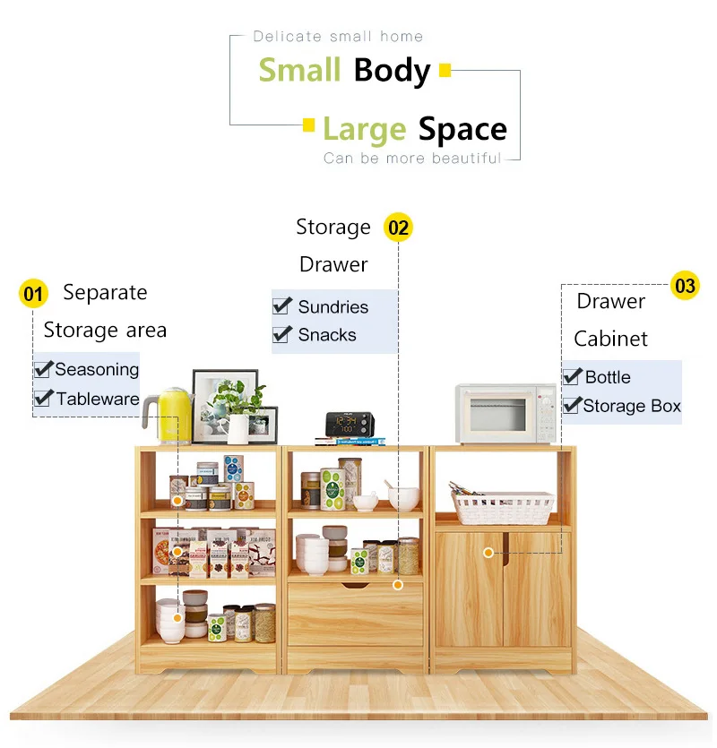 Sideboards Wooden Dining room cabinet Kitchenware organizer Storage Cabinets fashion kitchen Shelf home Furniture