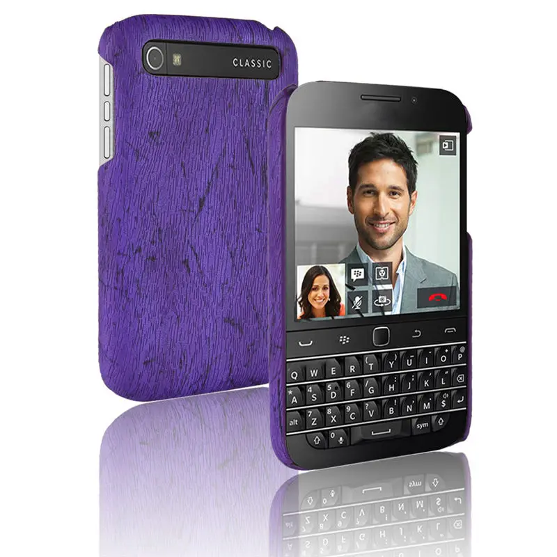 

For Blackberry Q20 Classic Case Retro Hard Wood Grain Leather Back Cover Case for Blackberry Q20 Rear Cover Cell Phone Case