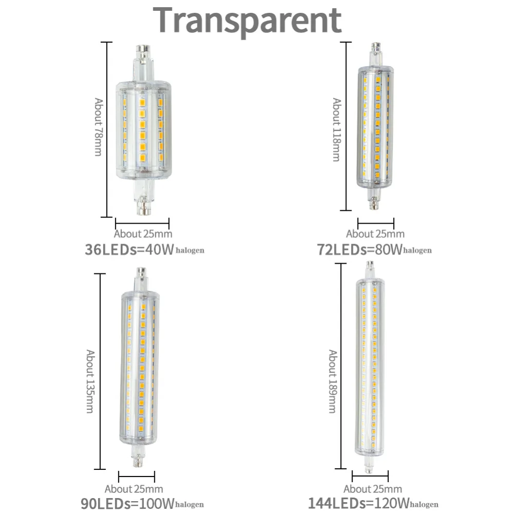 Диммируемая LED-лампа R7S J78 J118 SMD 2835 Corn Light 4W 6W 8W 9W, заменяющая галогенную лампу, 78 мм 118 мм Lampada AC 220V 110V on.