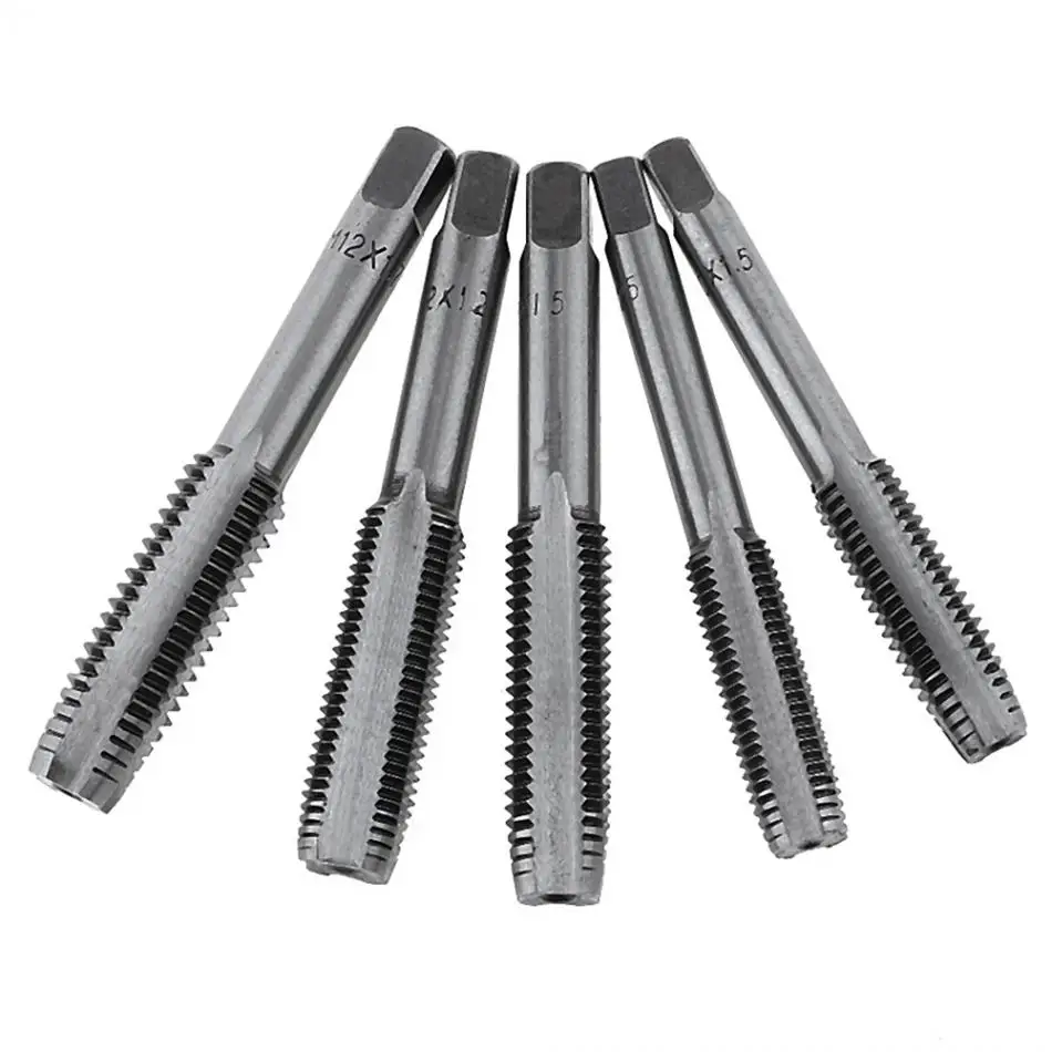 Hand Tool Tap Die 10pcs/set Screw Thread Metric Plugs Set M6 / M7 M8 M10 M12 with Straight Flute Drill for Woodworking | Инструменты