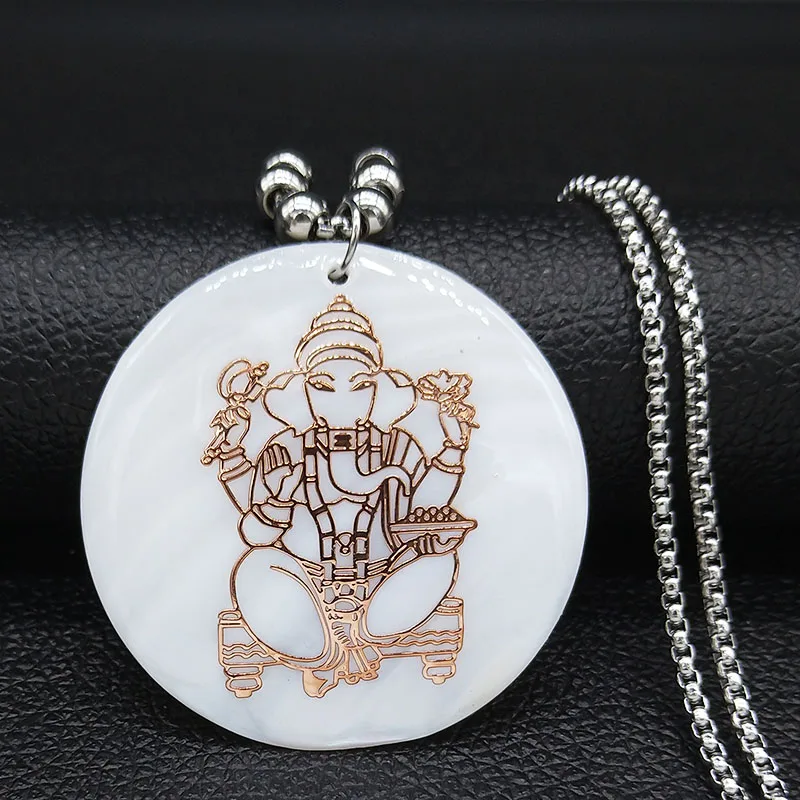 B RO GD Модное Wicca ожерелье с пентаграммой из нержавеющей стали, женское серебряное большое круглое ожерелье, ювелирное изделие colgante N18644 - Окраска металла: B RO GD