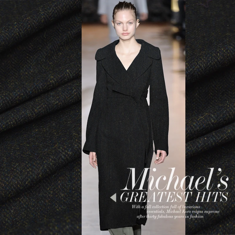 

Pure wool heavy thickening color herringbone woolen neutral wind fabric suit windbreaker jacket fabrics