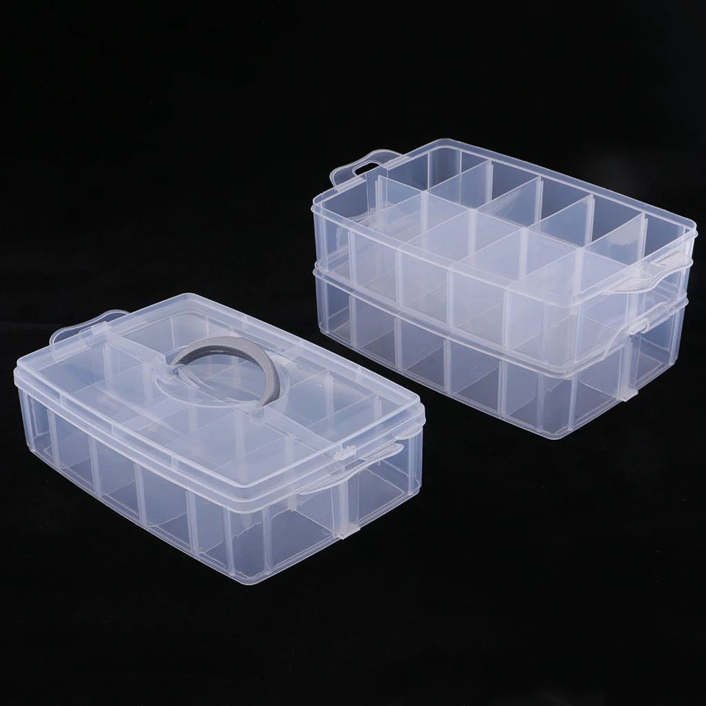 

3 Layers Stackable Bracelet Earrings Necklace Jewelry Storage Organizer Case