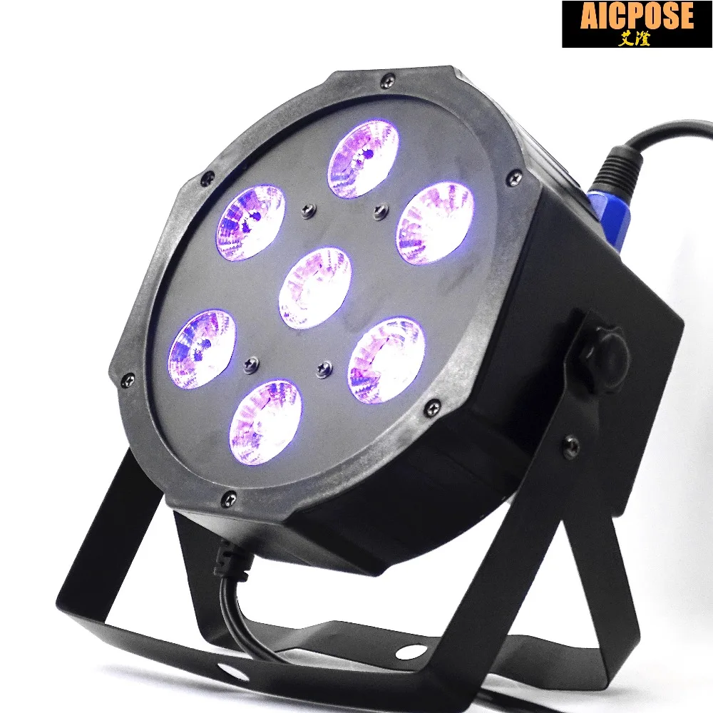 25 Угол большой объектив 7x12 Вт led Par огни RGBW 4в1 плоский par led dmx512 Дискотека профессиональный сценический dj оборудование