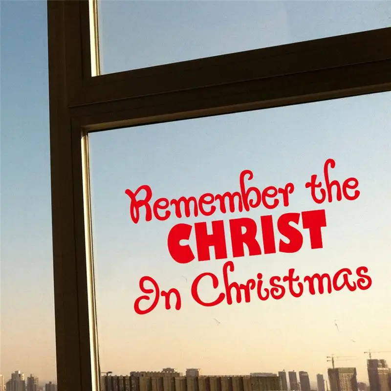 Рождественские наклейки на стену с надписью Remember Christ In Christmas для магазина офиса