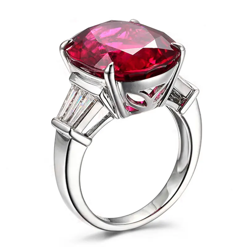 Женское кольцо из серебра 925 пробы с овальной Красной шпинелью|ring for|rings for womenring women