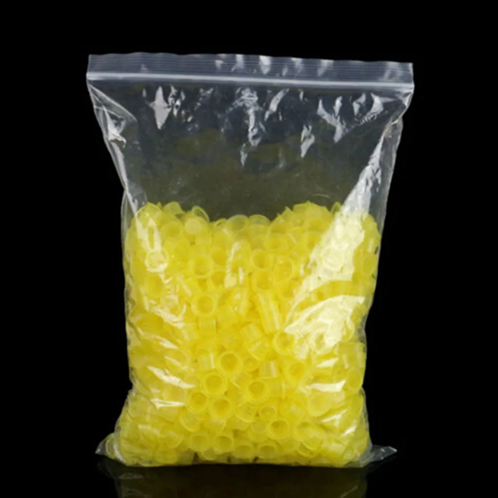 100PCS/lot Yellow Plastic Cap Cups Supply Small Size Tattoo Accesories Wholesale 12X8X9 mm