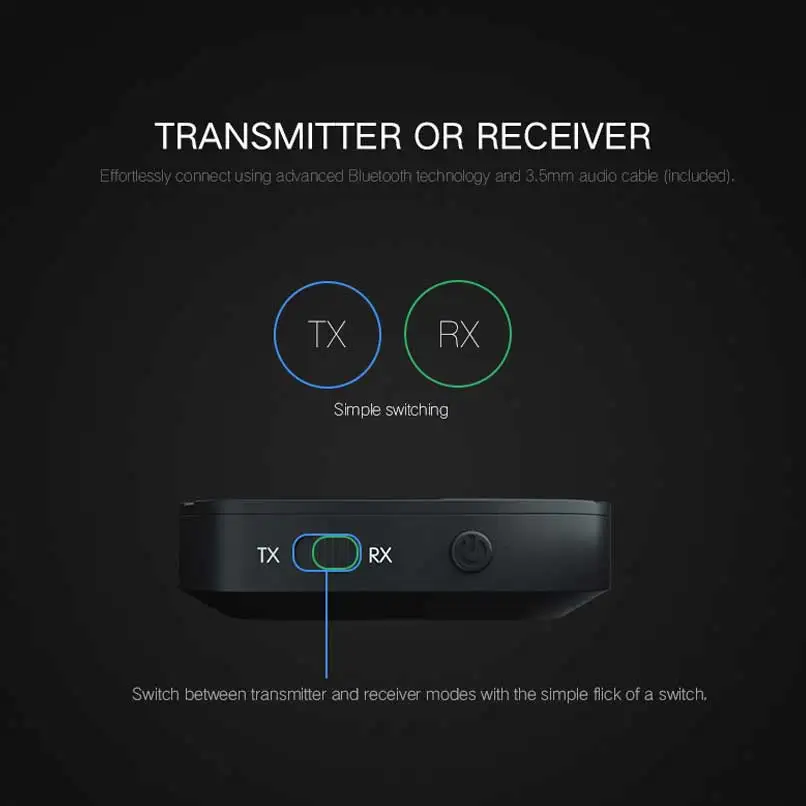 Аудиоприемник и передатчик Rovtop 2 в 1 Bluetooth 4 стерео беспроводной адаптер с 3 5 мм AUX