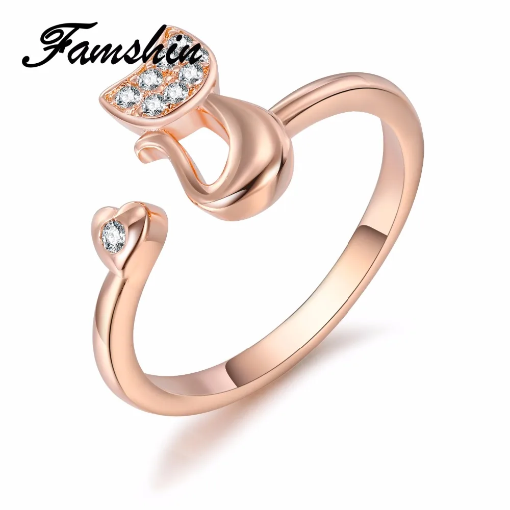 FAMSHIN личность котенок очарование Кристалл Высокое качество кубический цирконий