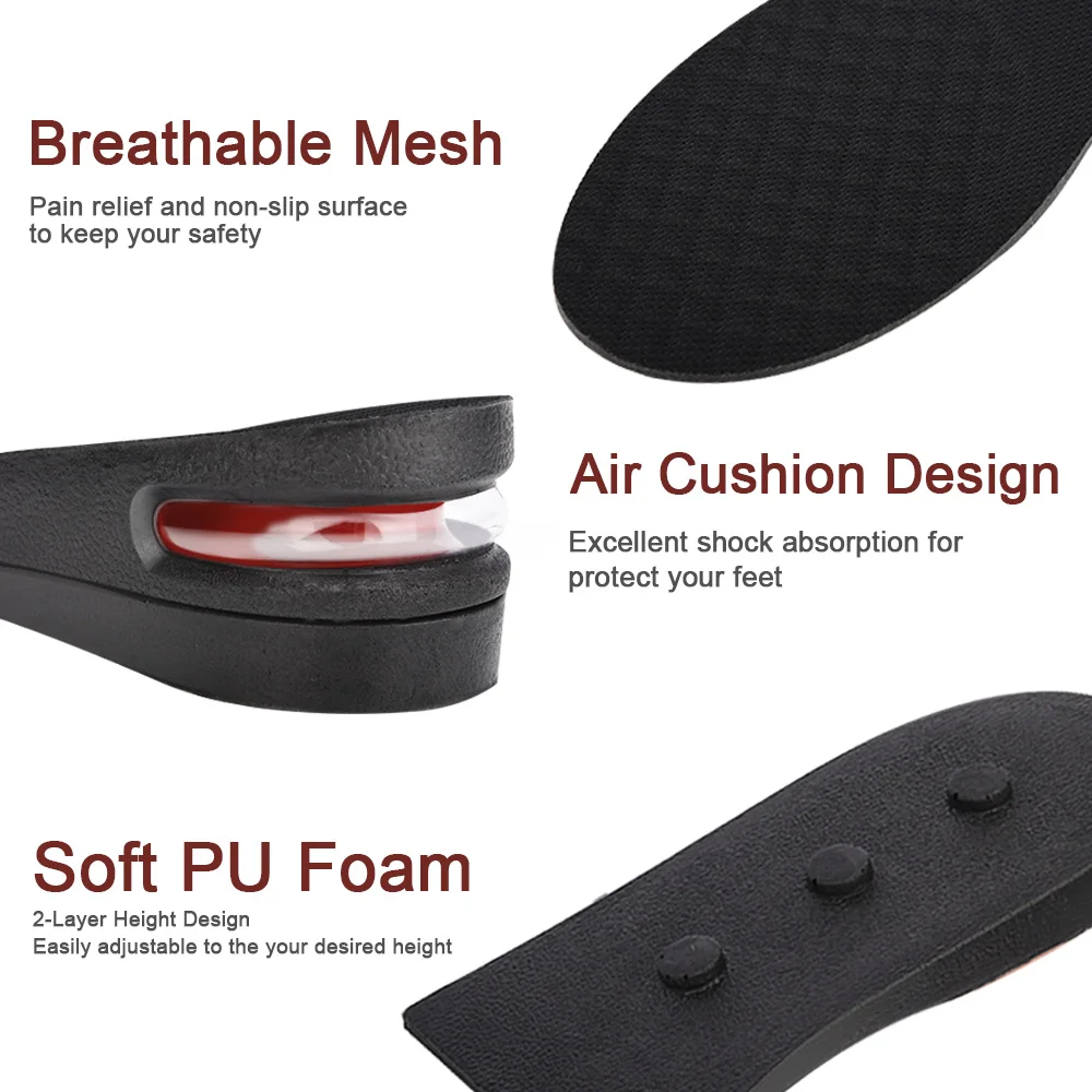 Елино 2 Слои кроссовки на воздушной подушке каблук высокий мягкие вставки под