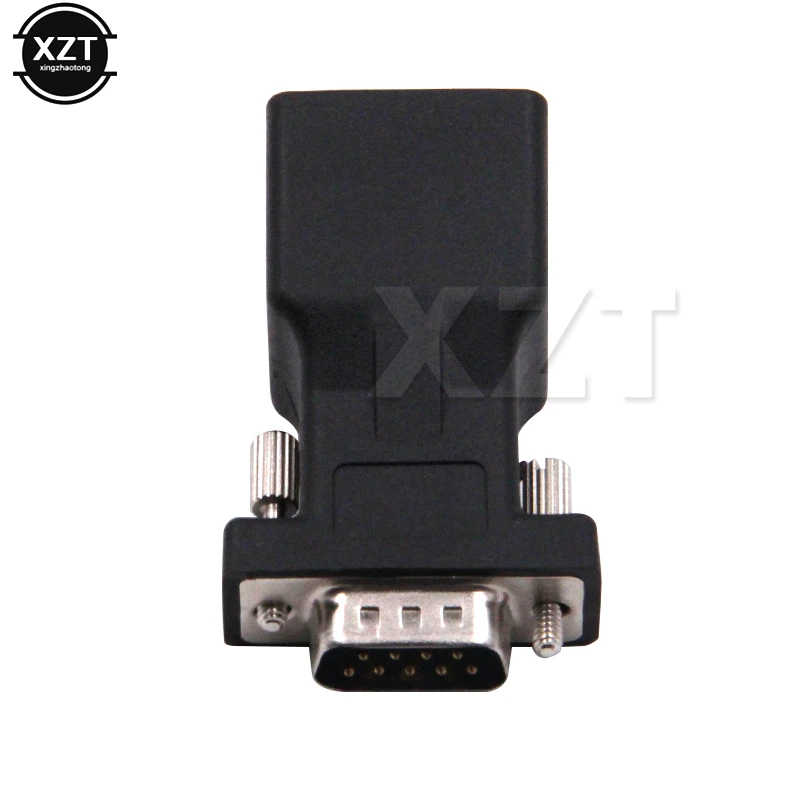 Высококачественный DB9 RS232 штекер/гнездо к гнезду RJ45 адаптер COM-порт порту LAN Ethernet