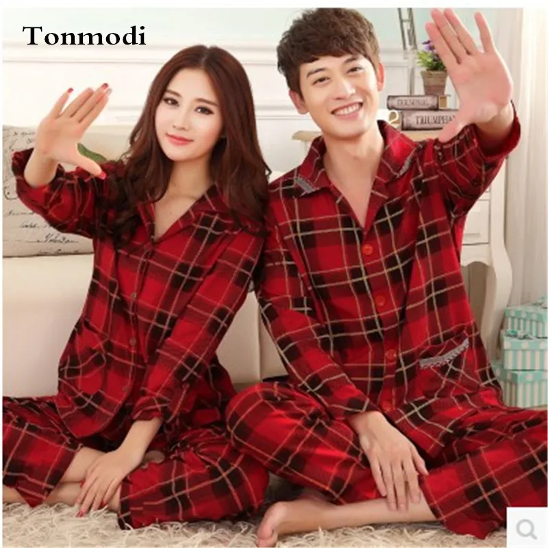 Пижама женская весенне осенняя красная Праздничная Мужская пижама для