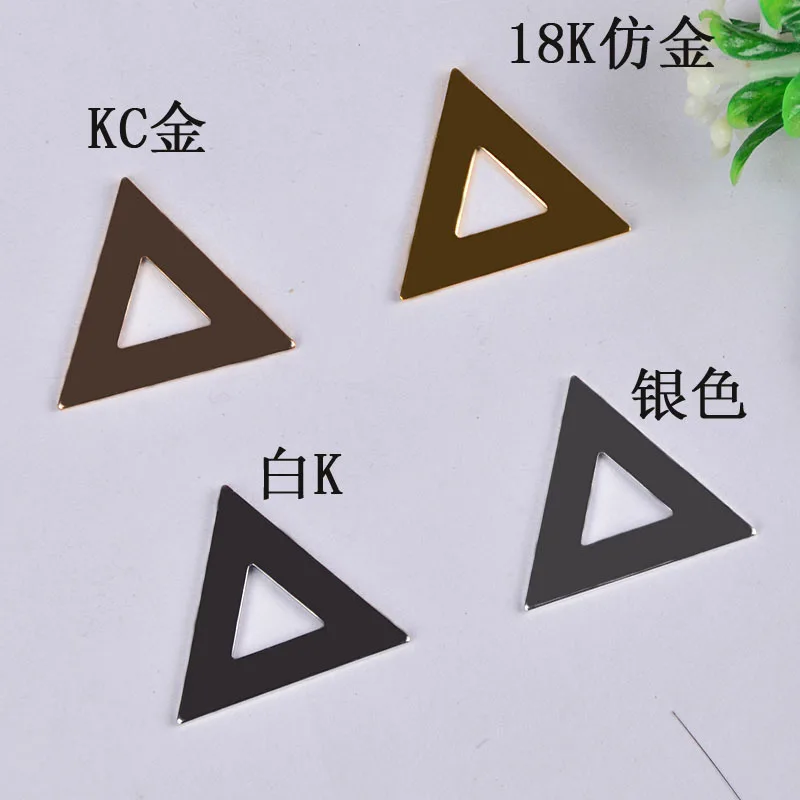 

Free Shipping! 50pcs/lot 3 colors Triangle Charm pendants DIY Jewelry Braclet Necklace 19mm wholesale