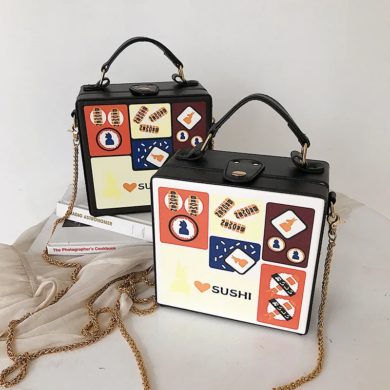 Fashion Box Форма из искусственной кожи Sohulder сумка Повседневное Сумочка с застежкой Для женщин Crossbody сумка для дамы сумка