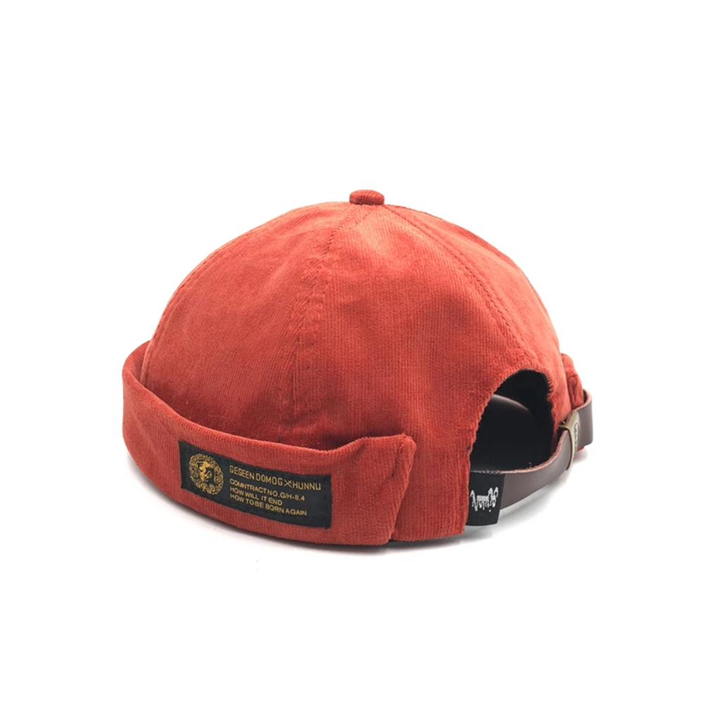 Unisex Casual Outdoor Warm Cap Cotton Beanies Corduroy Adjustable French Brimless Hat Retro Skullcap Sailor | Аксессуары для
