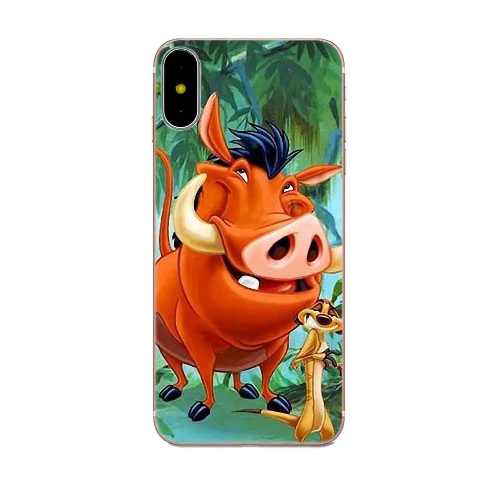 Мягкий ТПУ чехол для телефона Apple iPhone X XS Max XR 4 4S 5 5C 5S SE 6 6S 7 8 Plus Comic The Lion King Hakuna Matata |