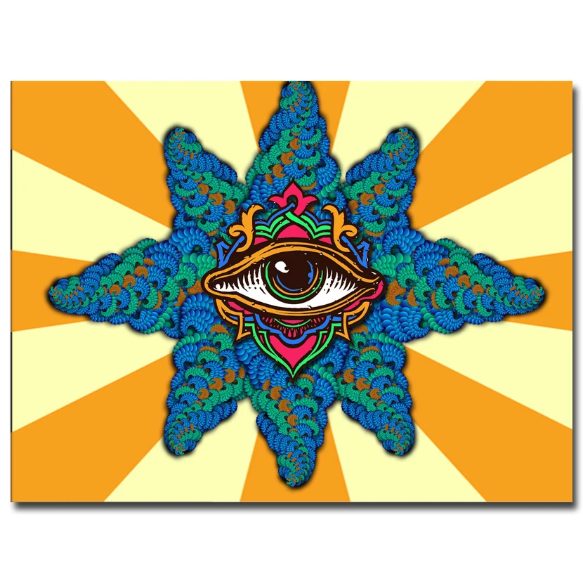 NICOLESHENTING Eye психоделическая футболка Art шелковая ткань фотография стены украшение