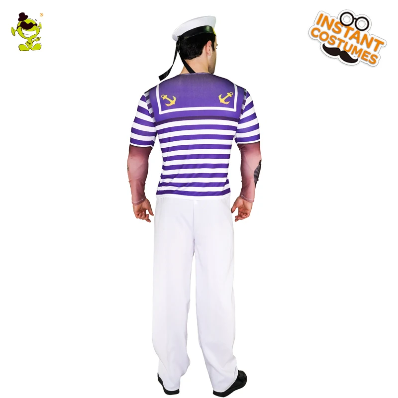 

Popular Adult Men's 3D Digital Printing T-Shirt Sailor Clothes Carnival Party Fancy Dress Cosplay Sailor Costumes