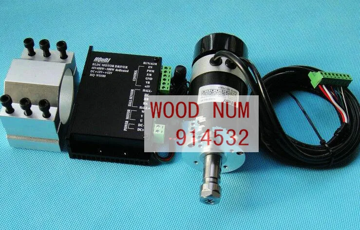 ER11~48V~ 400W Air-cooled brushless DC spindle motor + matching driver fixture | Machine Tool Spindle