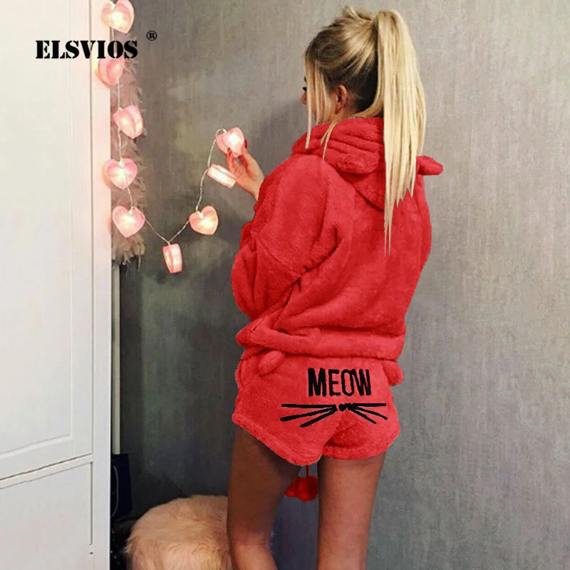 Женский комплект из двух предметов ELSVIOS 5XL популярная осенне-зимняя Пижама Теплый