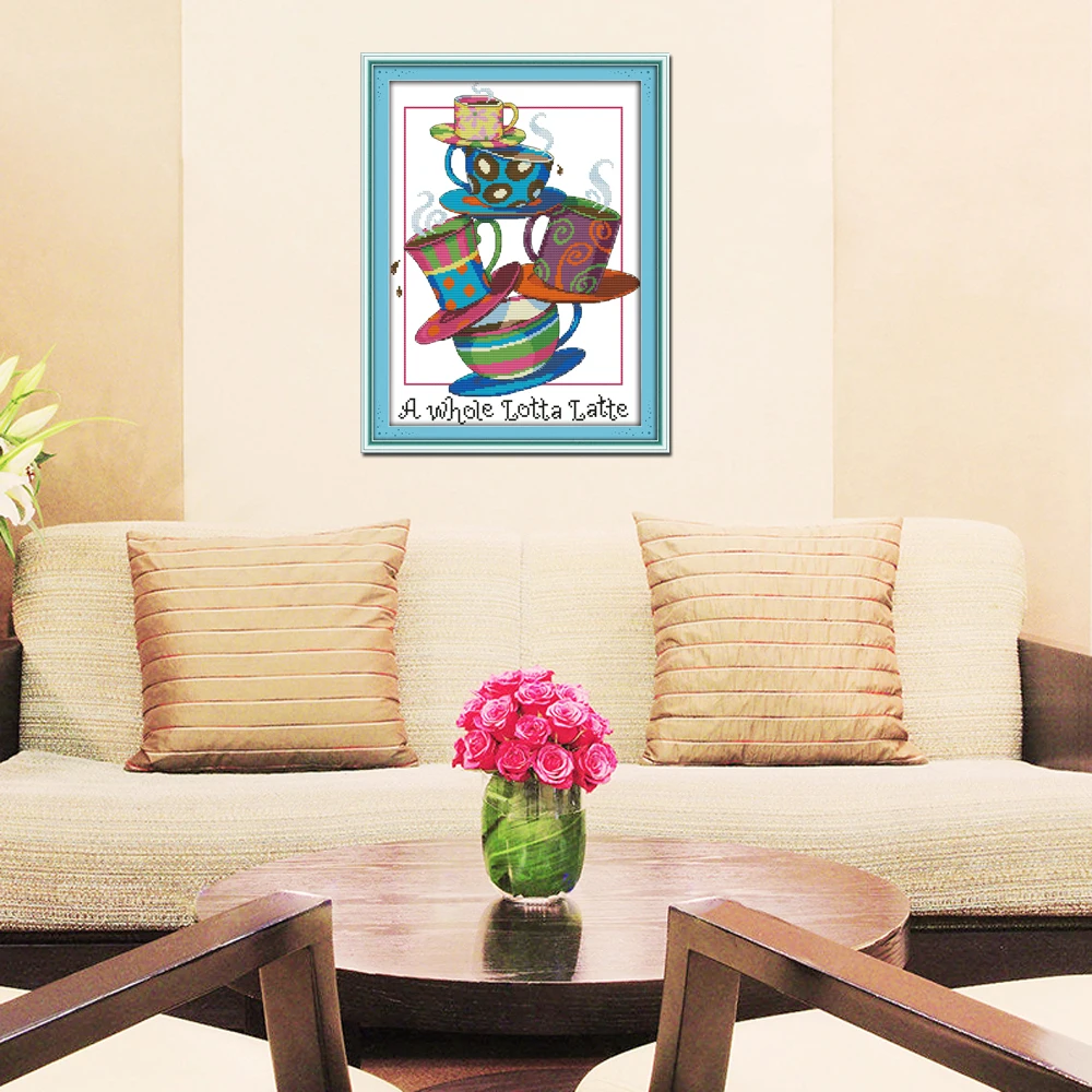 Набор для вышивки крестиком Joy Sunday пять чашек|joy sunday|cross stitch kitscounted cross |