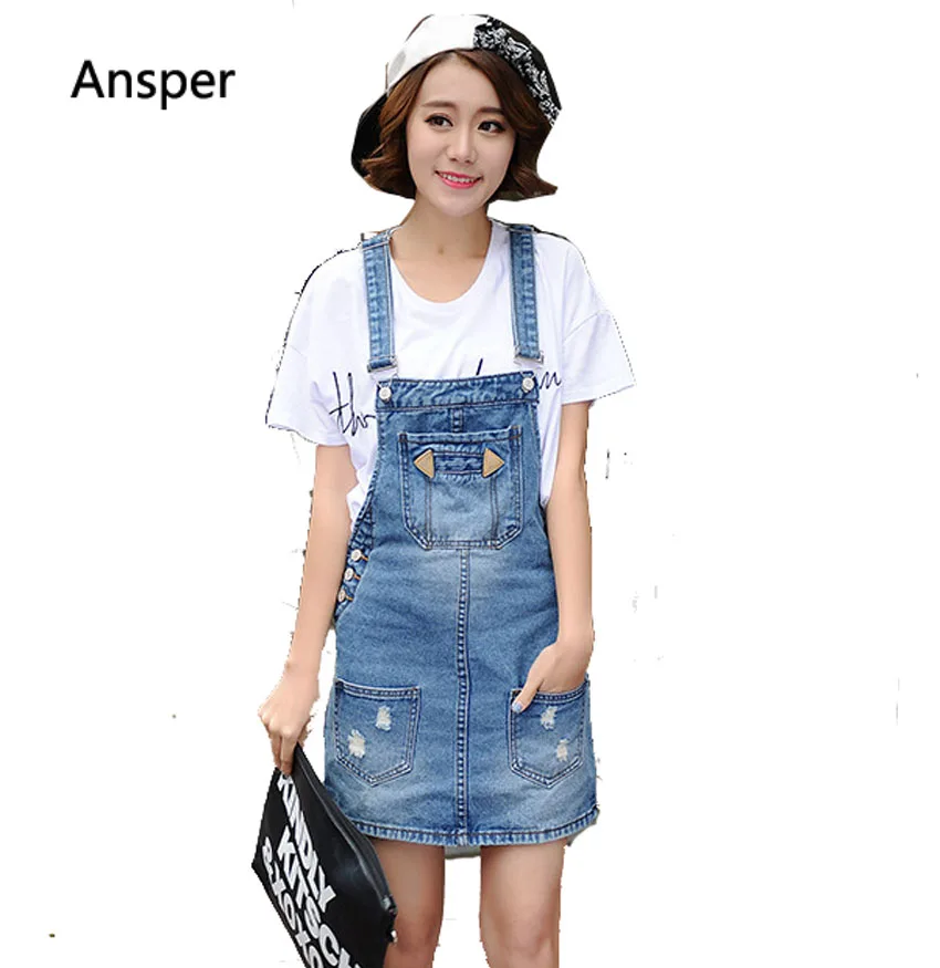 Летнее короткое платье для женщин джинсовый сарафан женское повседневное